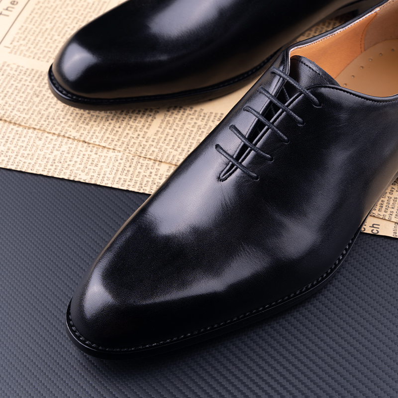 Lace-Up Solid Oxford Men's Dress Wear Formal Handcrafted High Quality Fashion Leather Classic Office Social Shoes