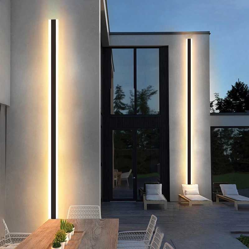 Modern waterproof outdoor strip LED wall light IP65 aluminum wall light garden porch light 110V 220V Sconce luminous X241025
