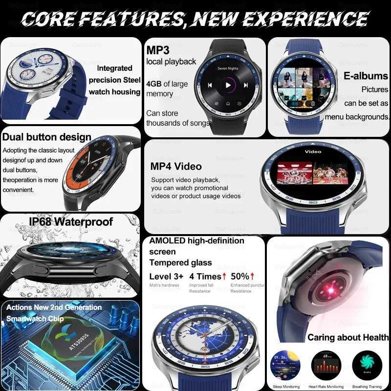 Smartwatch 2024New For Watch X Smart Watch Mens 32GB Memory Music Video Call 3D Surround Vision Watch Waterproof Smartwatch Z241026