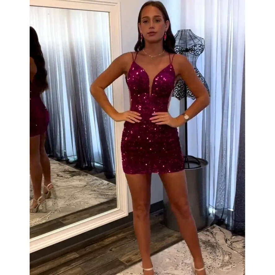 Homecoming Sexy Short Dresses Ruffles Corset Back Deep V Neck Party Dress Graduation Formal Tail Gowns Ball Gown BM