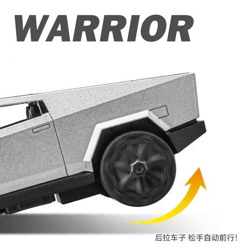 High Quality 1 36 Tesla Cyber Truck Alloy Car Model Die Casting Car Toy Sound Light Leather Truck Childrens Christmas Gift Boy Toy T241025