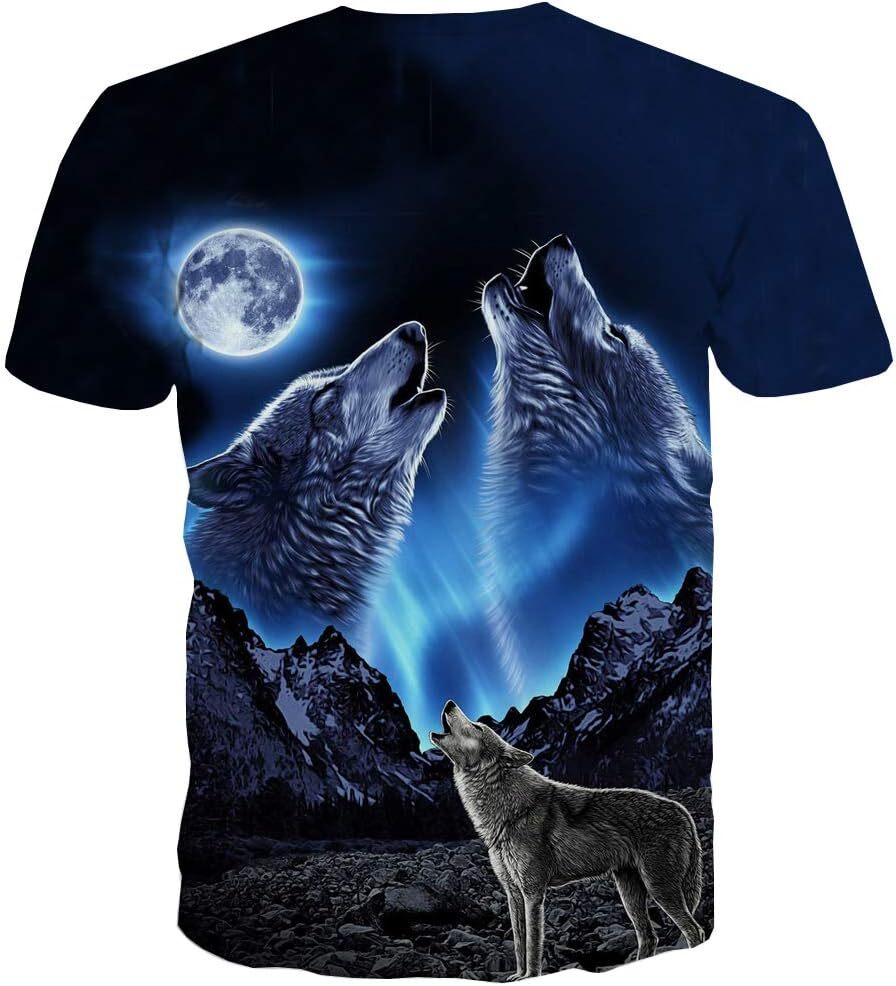 Mens T shirt Wolf Shirts for Men Women 3D Print Wolves Animal Unisex Short Sleeve Tee tee Casual tops summer clothes fashion