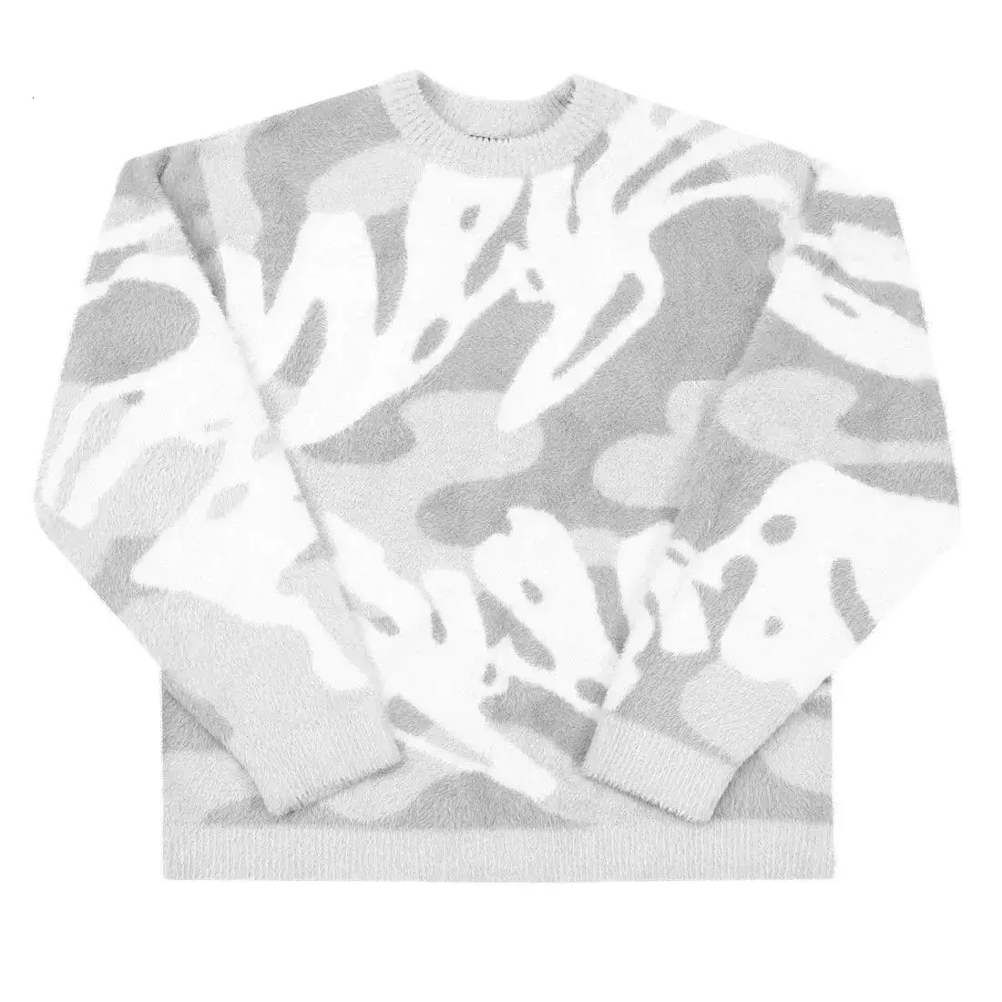 Mens Hip Hop Knitwear Womens Sweaters Harajuku Fashion Textured Mohair Loose Tops Casual Cotton Streetwear Pullover 241018