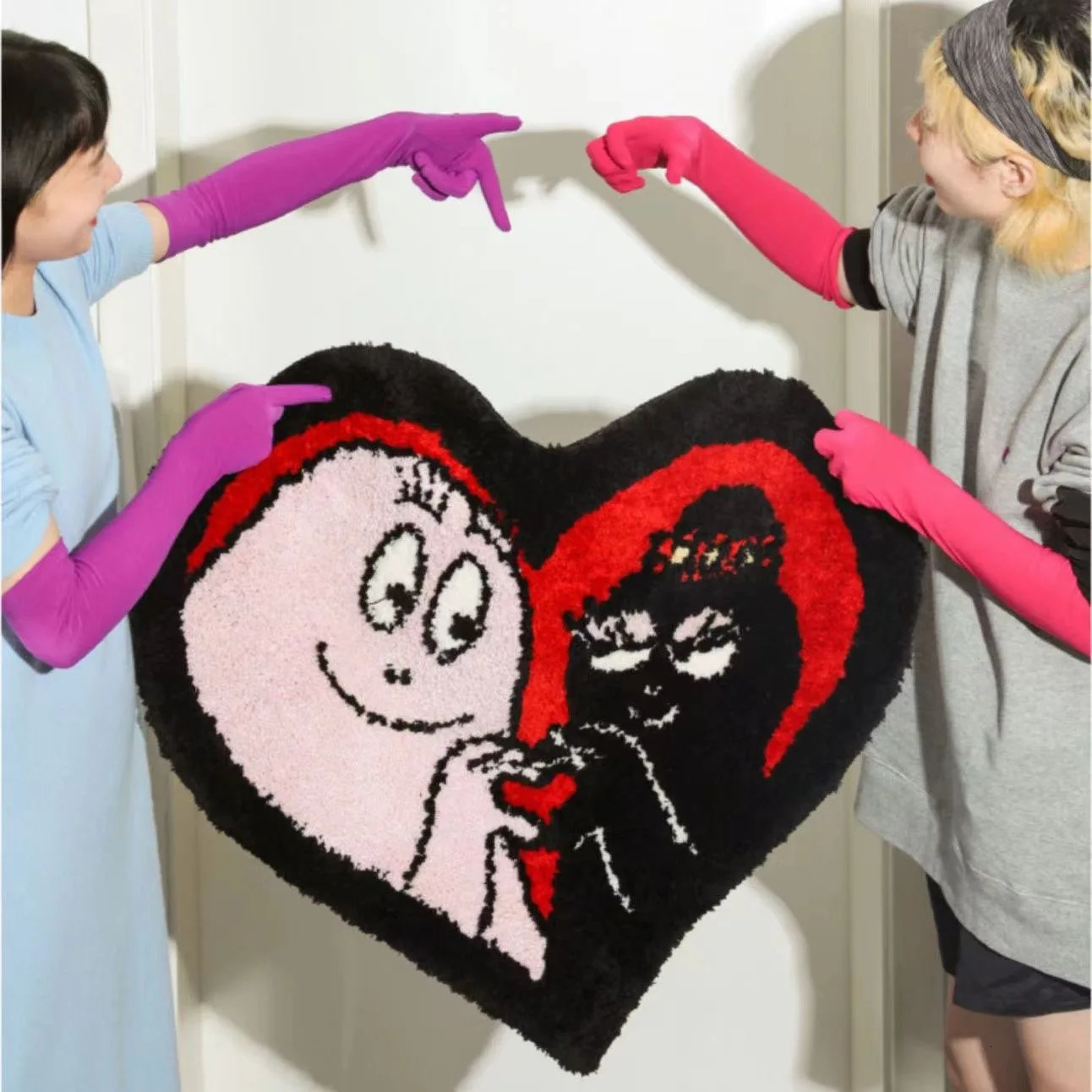 Cartoon anime Les Barbapapa carpet Kawaii Barbouille Barbabright heart-shaped n plush carpet bedroom vanity round fluffy carpet 241025