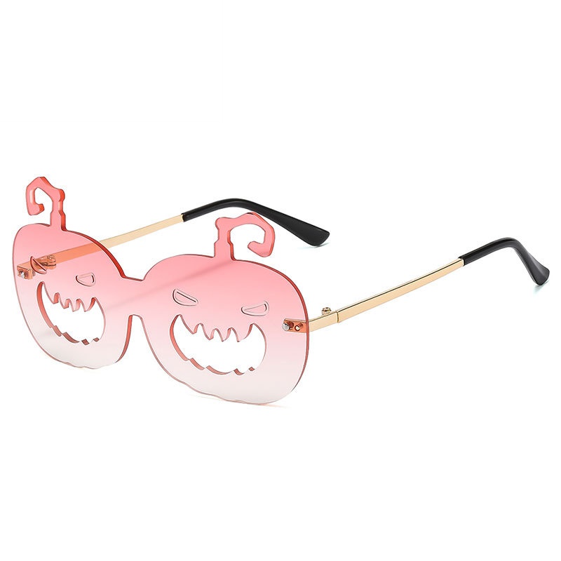 New Fashion Halloween Pumpkin Irregular Sun Glasses Personality Rimless Sunglasses