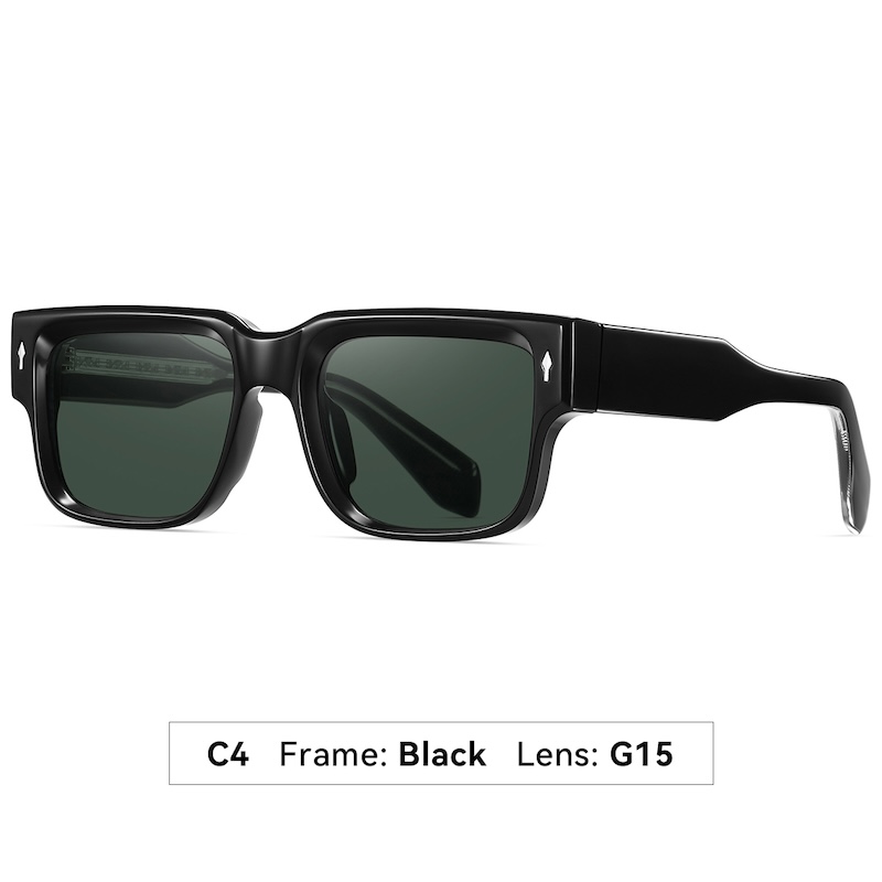 Square Polarized Sunglasses Men Luxury Sunglasses Fashion Clear Gradient Shades UV400 Women Rivets Thick Classic Sun Glasses Vintage Driving Fishing S