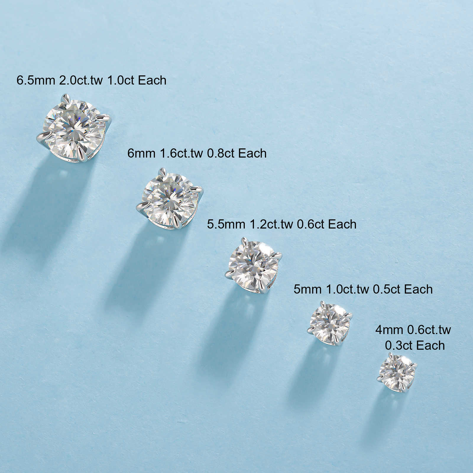 Luxurious IGI Certified Diamond Conflict-Free Ethical Jewelry 18K Real Gold Lab Grown Diamond Round Stud Earrings for Women