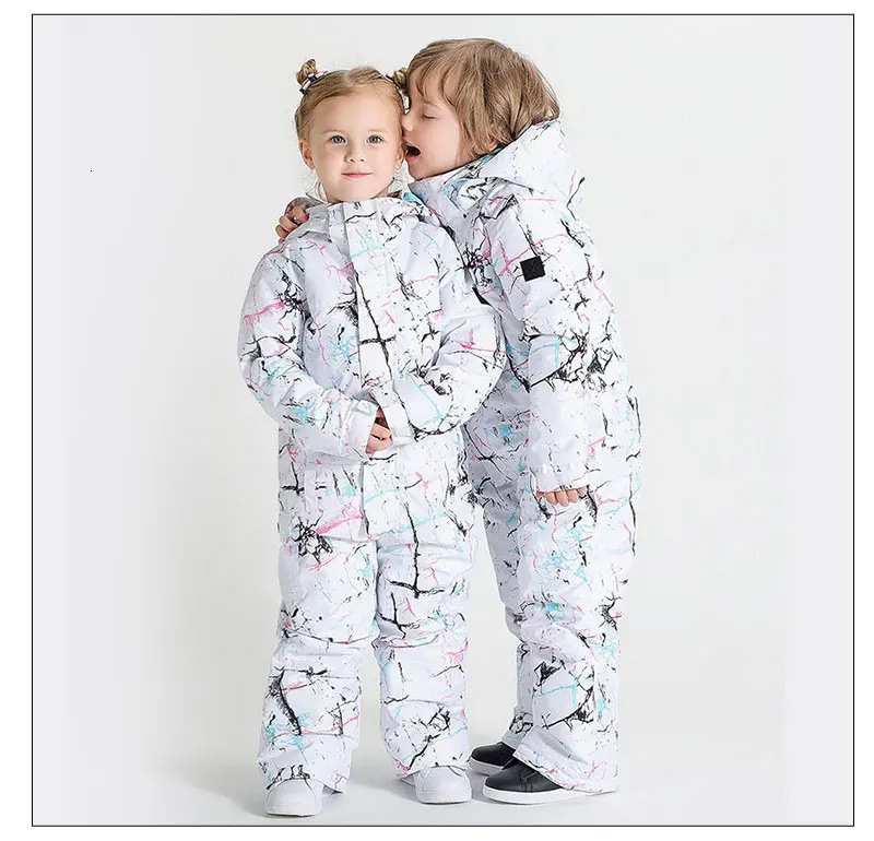 Gsou Kids Ski Suit Waterproof Girls Snow Set Pants Winter Outdoor Sports One Piece Skiing And Snowboarding Jacket Child