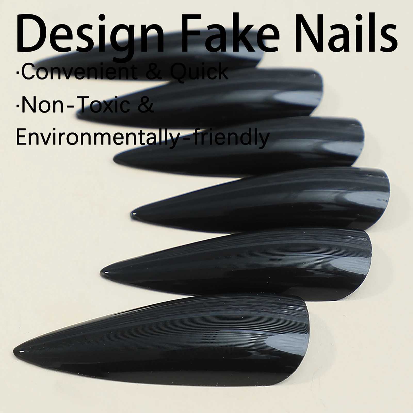 24pcs Cool Pure Holiday Nail Spot Fake Nail Solid Color Simple Style Artificial Nail Salon Expert Nail Cool W250410