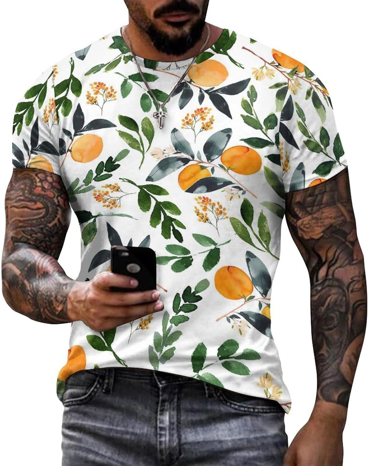 Mens T shirt Tropical Fruit Pattern Cotton 3D Printed Casual Shirt Men's Crew Neck Casual tops summer clothes Fashion patterns