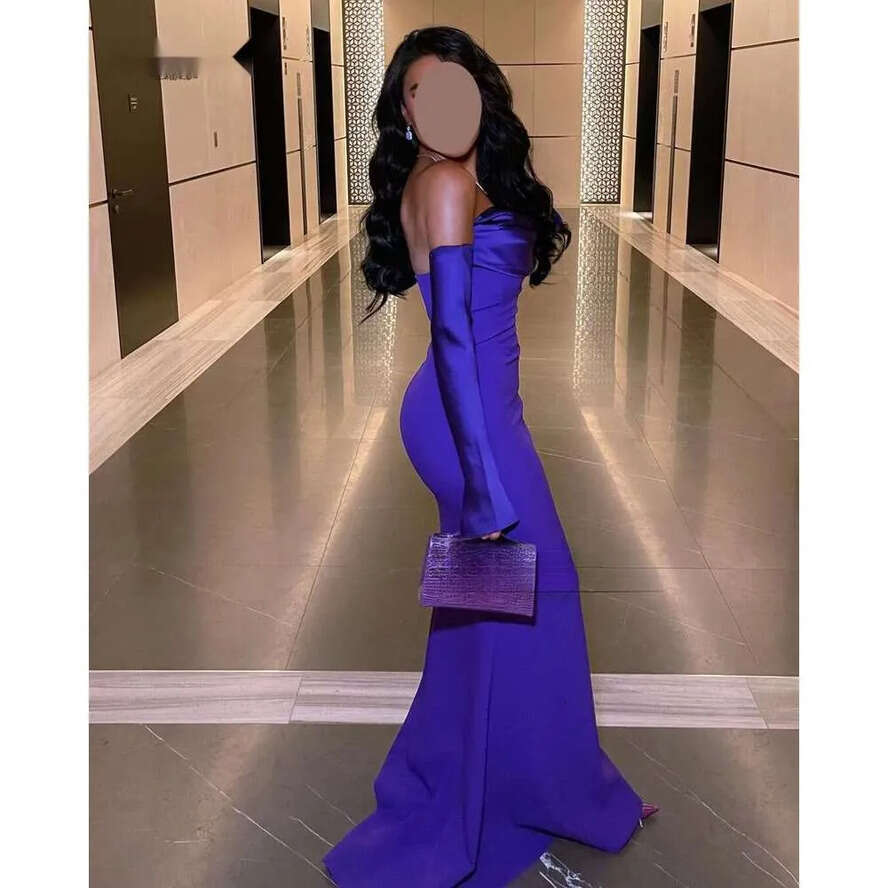 Mermaid Strapless Prom Off The Shoulder Necke Sweep Train Chiffon Formal Ocn Elegant Dresses For Women BC 0218