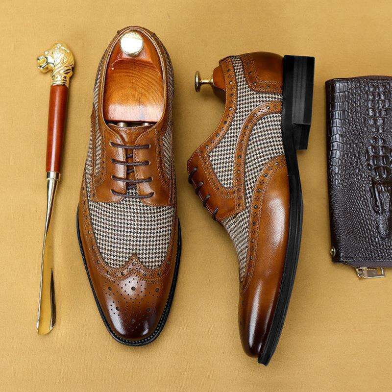 Leather Brogues Big Size Fashion Wedding Party Dress Italian Designer Male Drivng Formal Shoes Lace Up Men Oxfords 241108