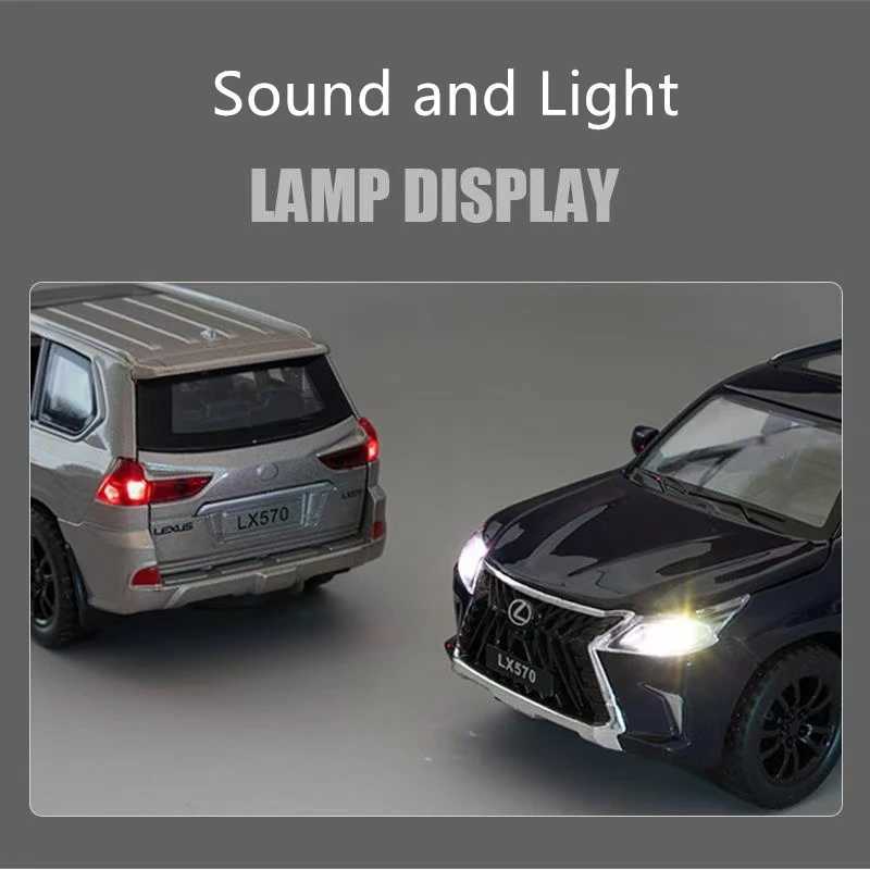 High Quality 1/32 Lexus LX570 SUV alloy car model die-casting simulation metal toy car model sound light series toy gift T241025