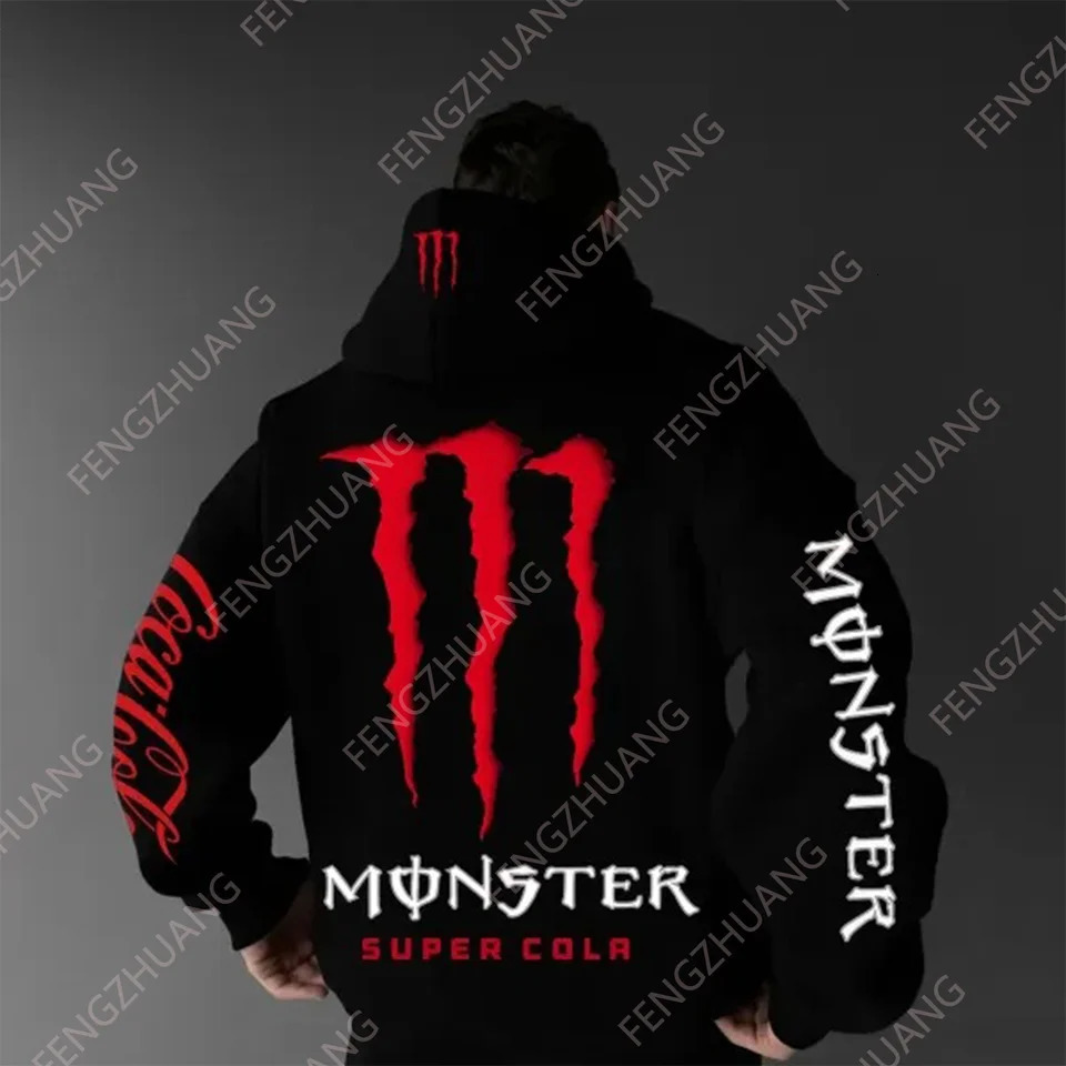 Mens Hiphop Hooded Sweatshirt With Colorful Paw Print On The Back High Street Top Harajuku Gothic Style Hooded Sweatshirt 241024