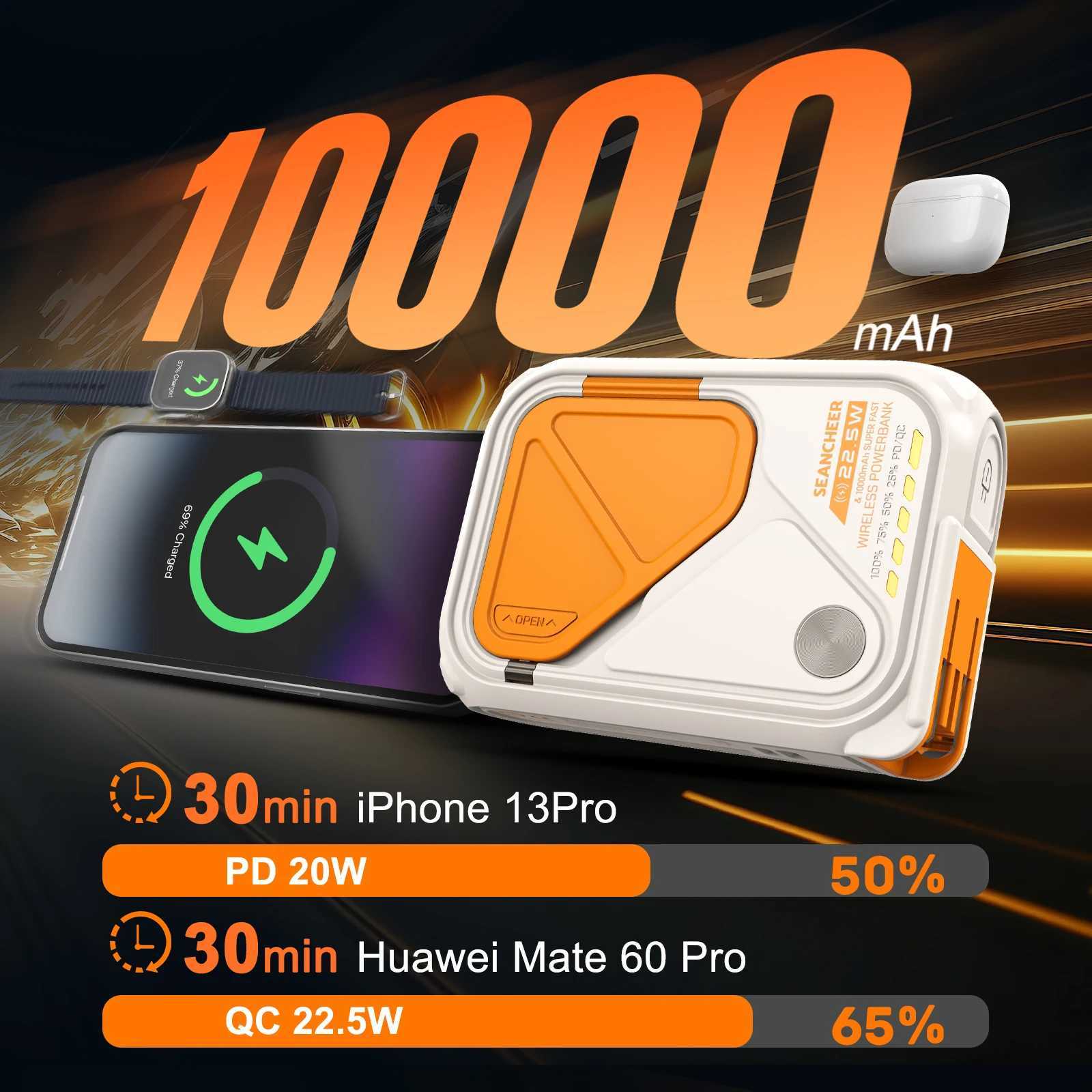 New Arrival 6-in-1 multifunctional power pack magnetic suction for wireless 10000mAh phone holder 22.5W fast charging Z241026