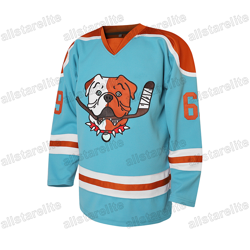 Men's Black # 69 Shore Ice Hockey Jersey, Loose Embroidered Long Sleeves, Sports Fashion Casual, Street Breathable Blue Red Black White