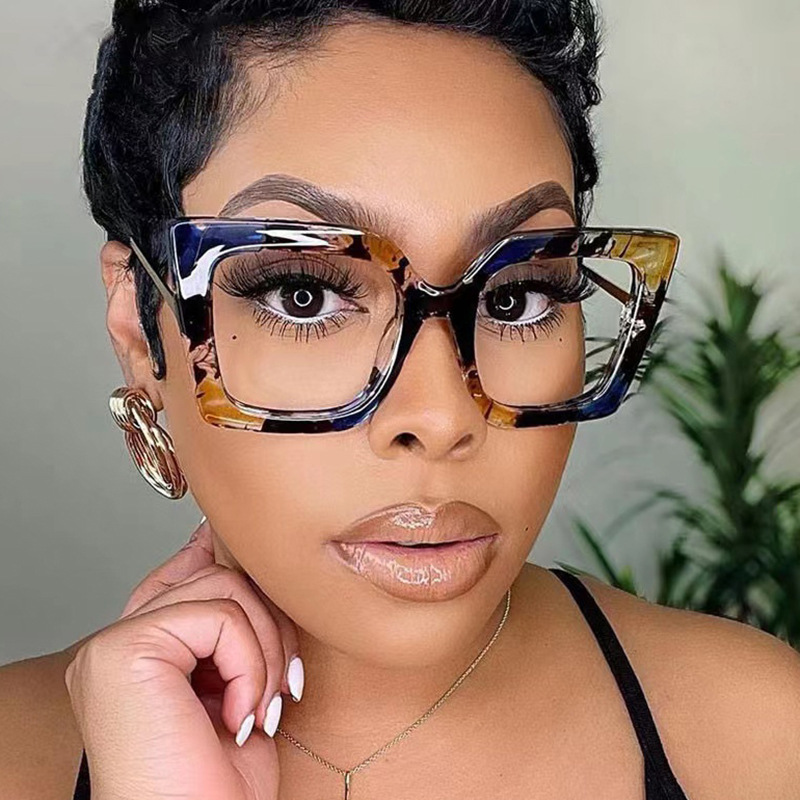 Fashion Oversized Square Women Glasses Frame Clear Lens Eyewear Retro Anti Blue Light Glasses