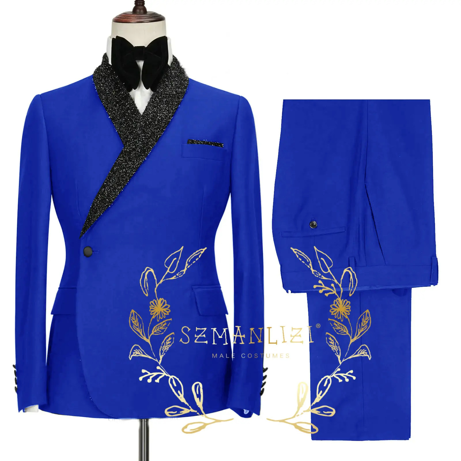 Double Breasted Black Shawl Lapel Slim Fit Mens Suits Wedding Groom Tuxedos Male Dress Party Jacket Pant Terno Masculino 241025