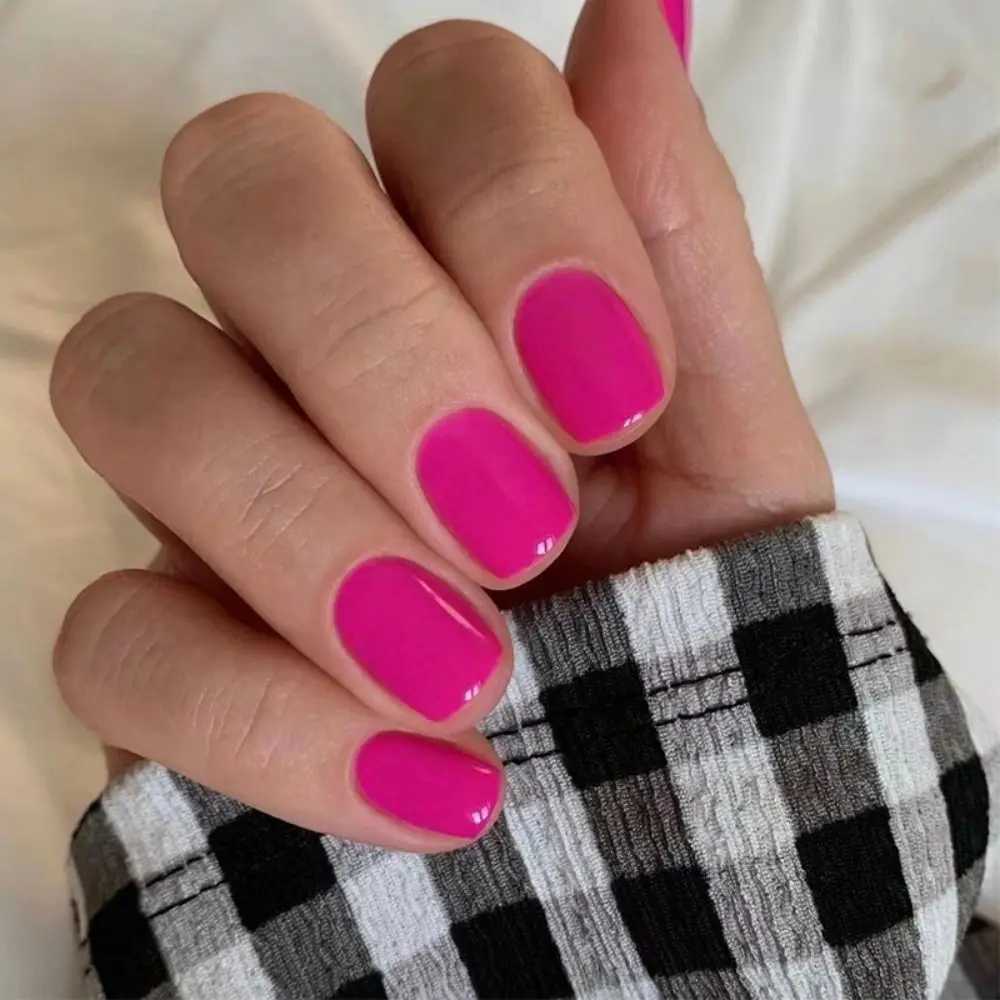 Sexy red short fake nails solid color French fake Neil 24 pieces/box detachable nail tips DIY nail tools hot selling W250410