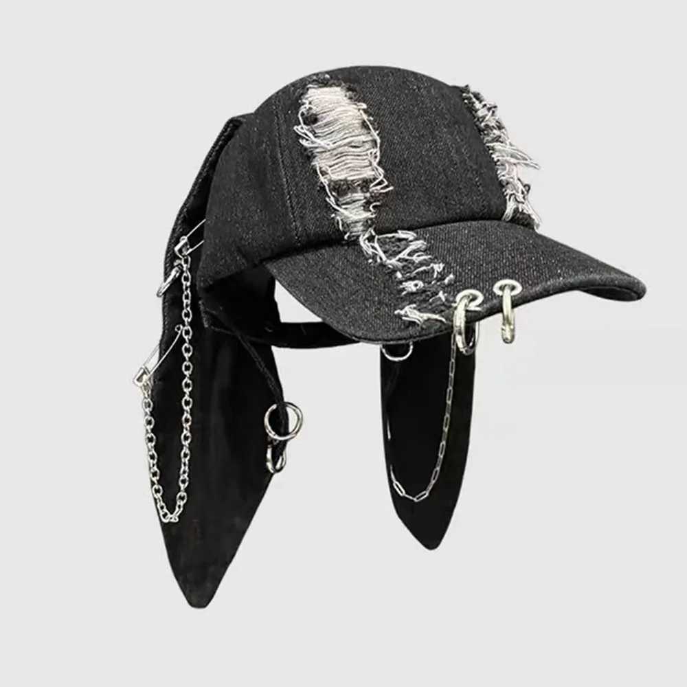 2024 New Fashion Girls New Jeans Long Rabbit Ears Cowboy Baseball Hat Washed Graffiti Hip Hop Hat Text Mens Party Team Baseball Hat X2410264
