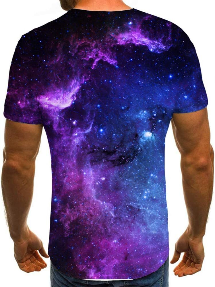 Mens T shirt Outer Space T Shirts for Men 3D Printed Galaxy Solar System Planets Nebula Shirt tee Casual tops summer clothes Fashionable patterns and 