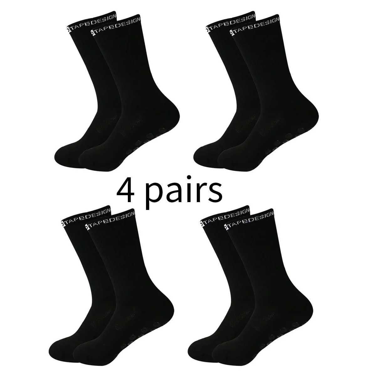 4 pairs of professional anti slip sports socks anti slip rubber grip pads football socks yoga skipping rope boxing fitness competitions W241025