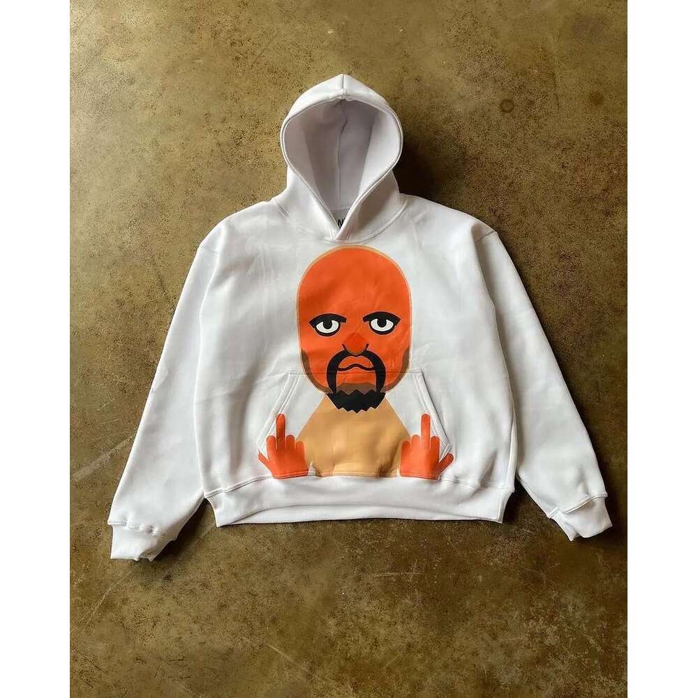 American Retro Tongue Printing Hooded Pure Cotton Sweatshirt Men s and Women Loose Top streetwear haikyuu Y K clothing promo