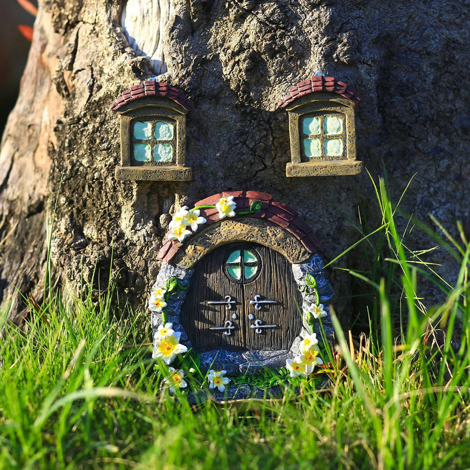 Elf courtyard door sculpture resin miniature garden window door decoration creative crafts magic fairy tale world decoration 241025