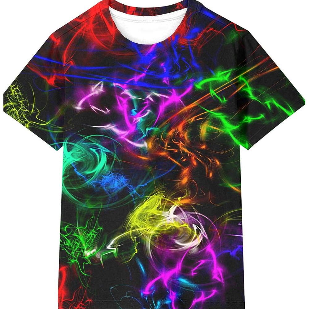 Mens T shirt Boys Girls 3D Print Graphic Cool Design Colorful Tee Shirt for Teen Casual tops summer clothes Fashionable patterns and cool designs