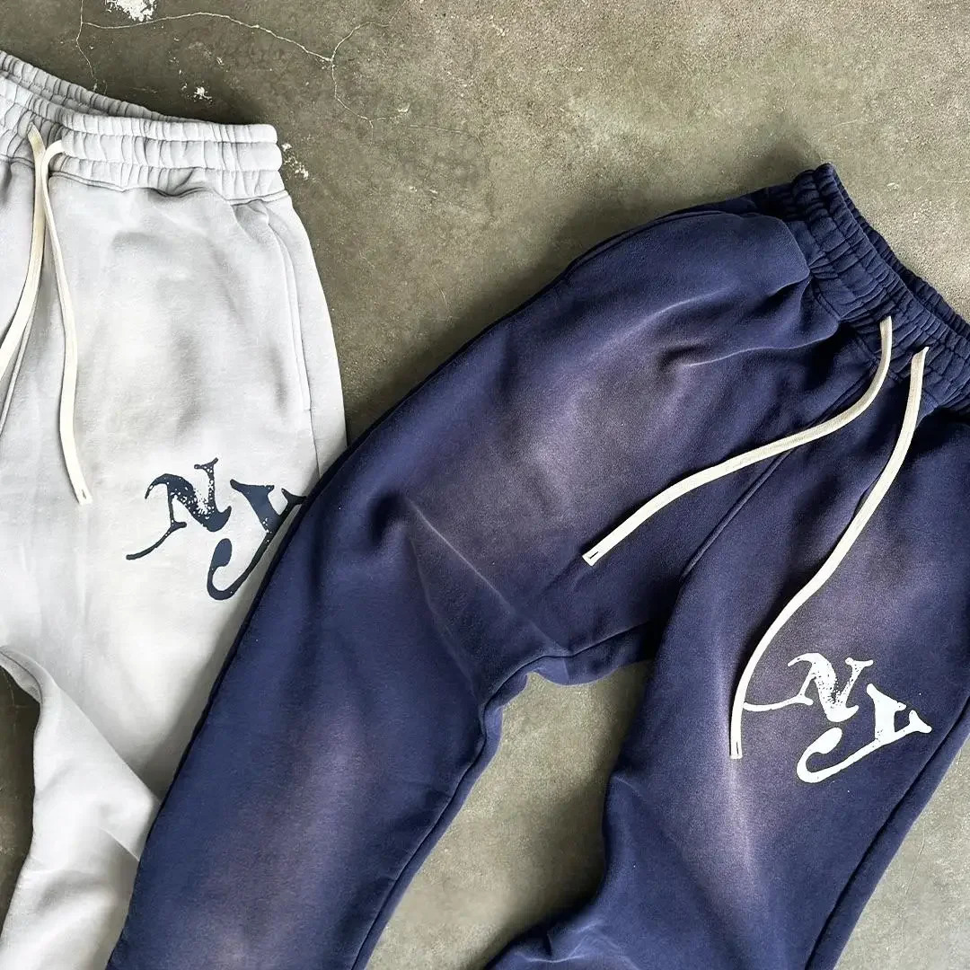 Y2k loose mens hoodie sweatshirt and sweatpants two-piece winter sportswear casual pants set womens clothing 241025