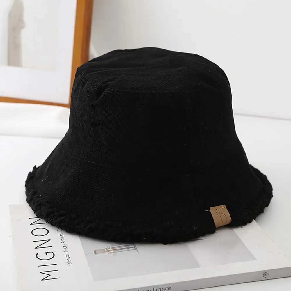 Tren Lambswool Winter Bucket Hat Thickened Soft Fisherman C Warm Corduroy Beanies C for Casual Trips Sports SkiingXJ250910