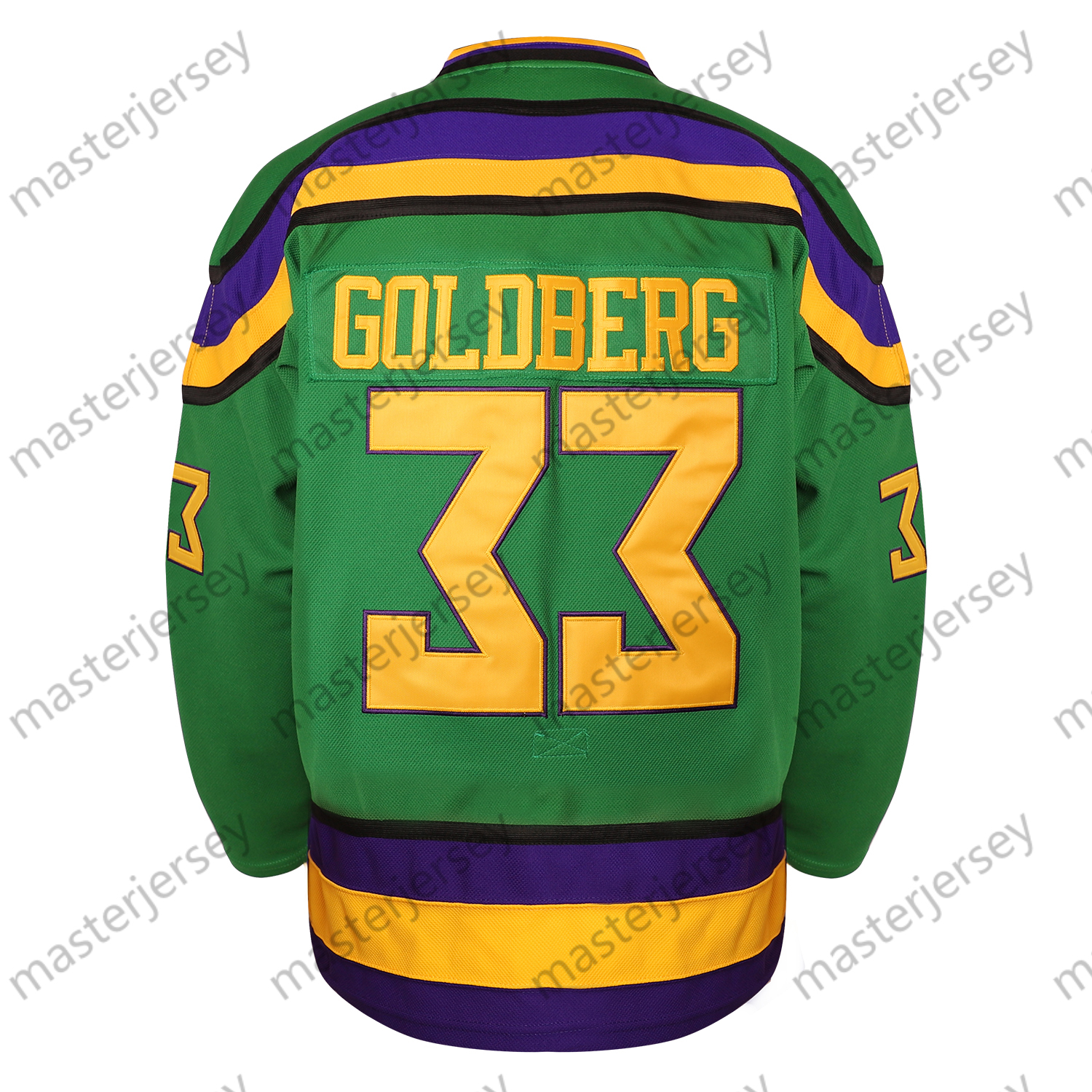 33 Mens Green Duck Hockey Jerseys Loose Fit V-Neck Stitched Ice Hockey Jersey Casual Festive Weekend Outings
