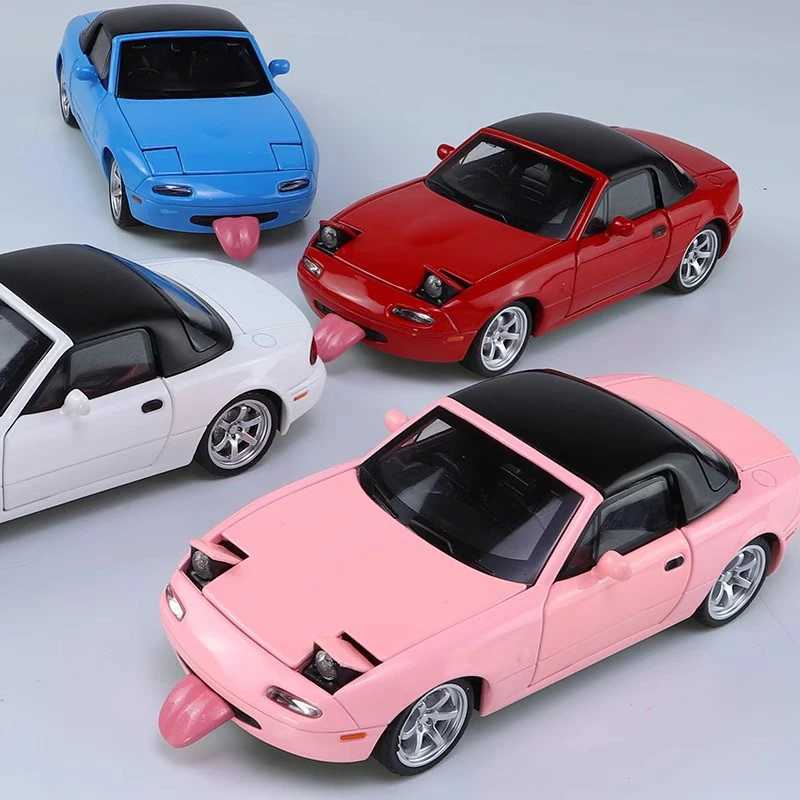 High Quality 1/32 Mazda MX-5 Miniature Diecast Miata RoadSter Toy Car Model Sound Light Doors Openable Collection Gift for Children Boy Kid T241025