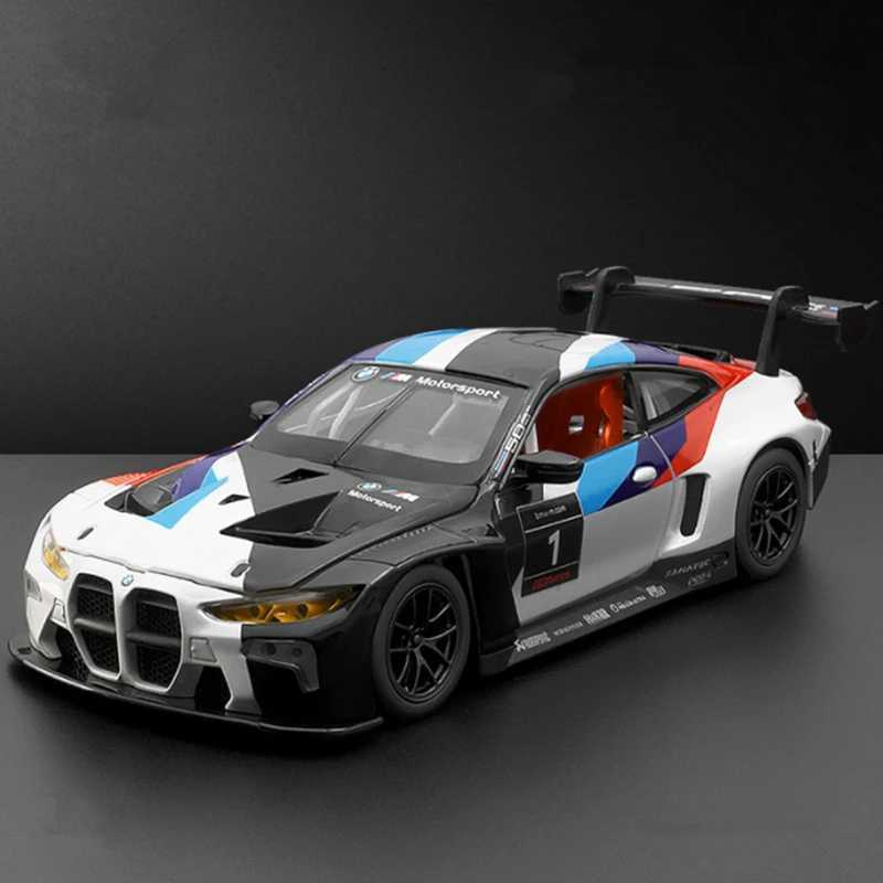 New Arrival 1/24 BMW M4 GT3 Alloy Sports Car Model Diecast Metal Toy Car Vehicles Model Simulation Sound and Light Collection Childrens Gift T250311