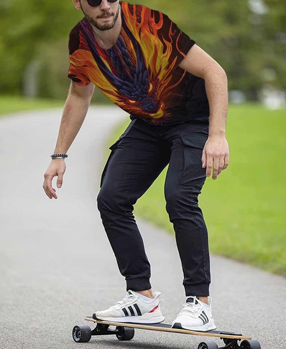 Mens T shirt 3D Print T-Shirts Funny Graphics Tees Crewneck Short Sleeve Tees for Mens Womens tee Casual tops summer clothes Fashionable and comfortab