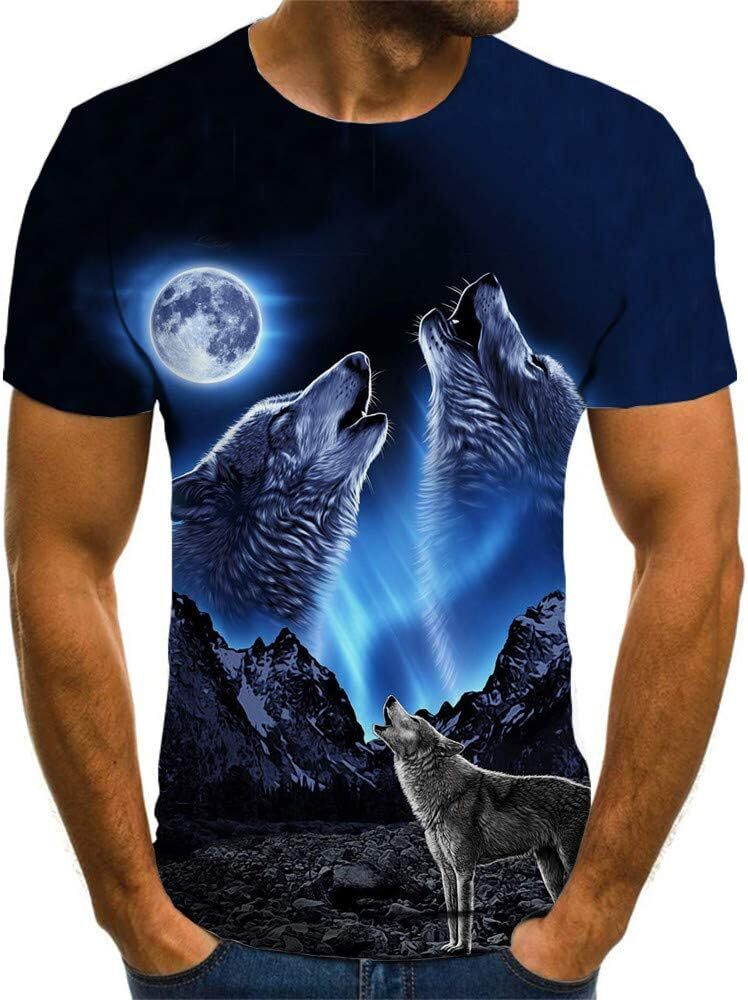 Mens T shirt Wolf Shirts for Men Women 3D Print Wolves Animal Unisex Short Sleeve Tee tee Casual tops summer clothes fashion