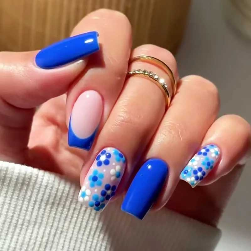 24pcs Medium length Ballet Fake Nail Red Love Pattern Design Pressed on Nails Simple Wearable Completed Coffin Fake Nail Tip W250410