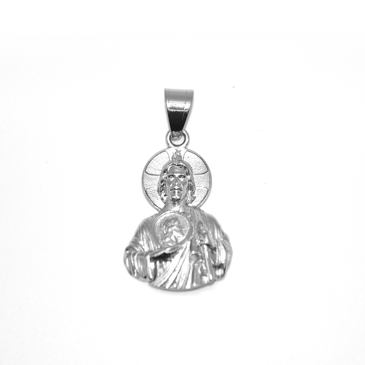 Vintage St Jude Pendant Necklace Stainless Steel 18K Gold Plated Men Hip Hop Jewelry