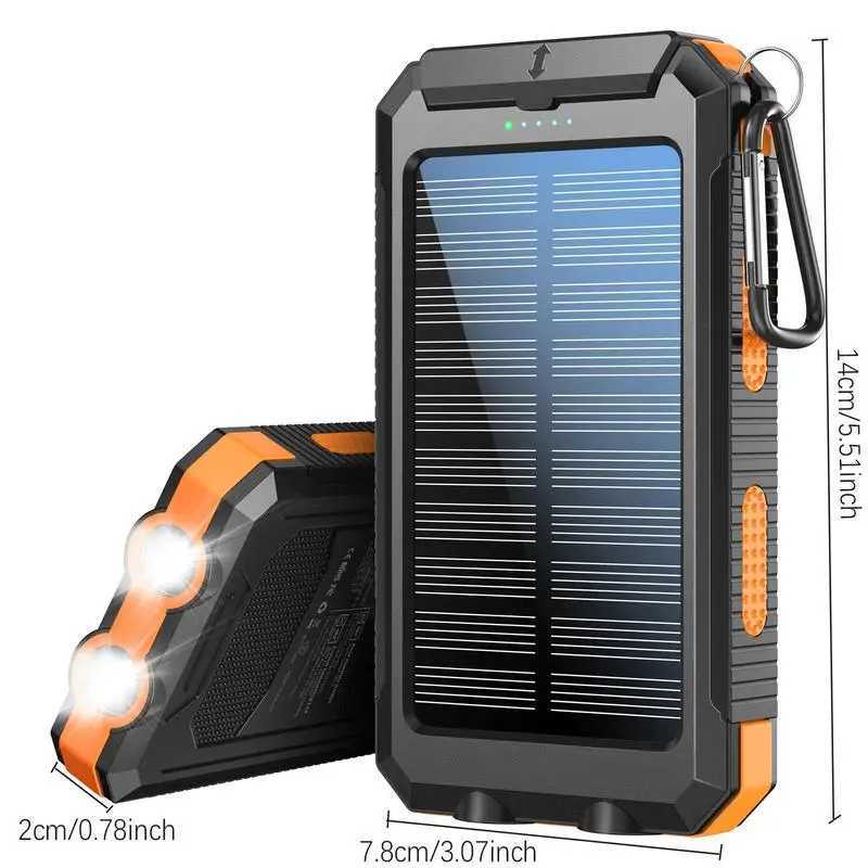 8000mAh portable solar charger waterproof battery pack outdoor backup power supply suitable for all mobile phones M241026
