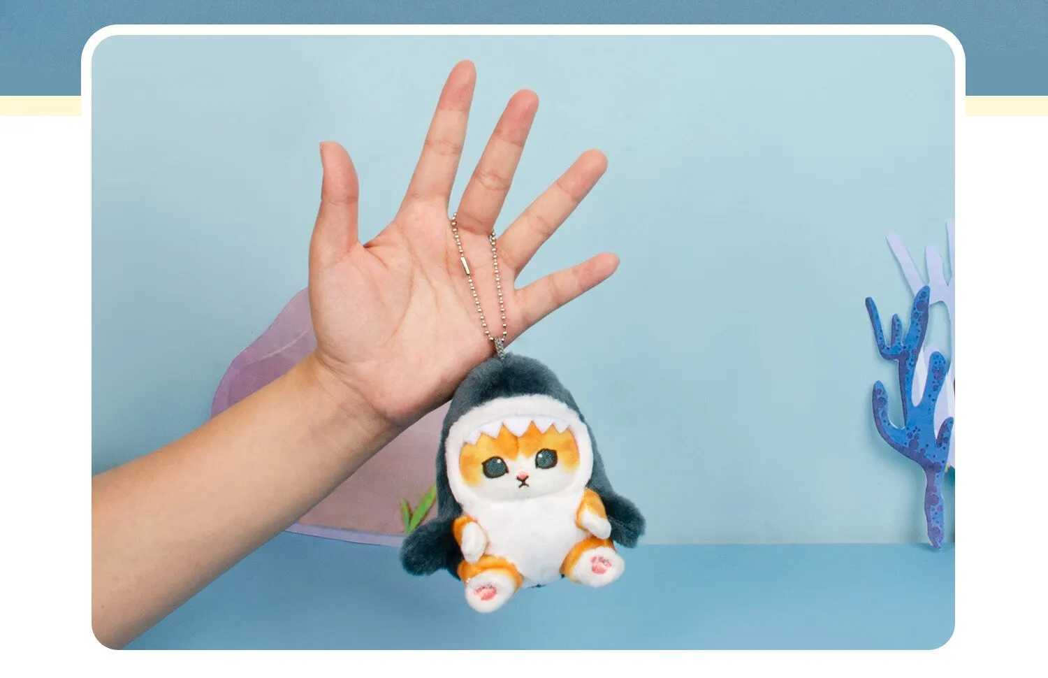 Hot and Cute Shark Cat Fried Shrimp Cat Plush Doll Pendant Beautiful Room Car Bag Decoration Pendant Open Holiday GiftW241025