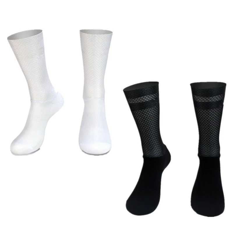 New Pro Team Aero Socks Anti slip Silicone Bicycle Socks Mens Bicycle Sports Running Bicycle Socks Calcetines Ciclismo W241025