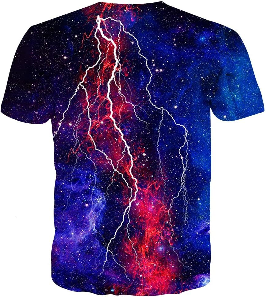 Mens T shirt Unisex 3D Print Shirts Colorful Space Graphic Tees for Men Women Teens tee Casual tops summer clothes Fashionable and comfortable