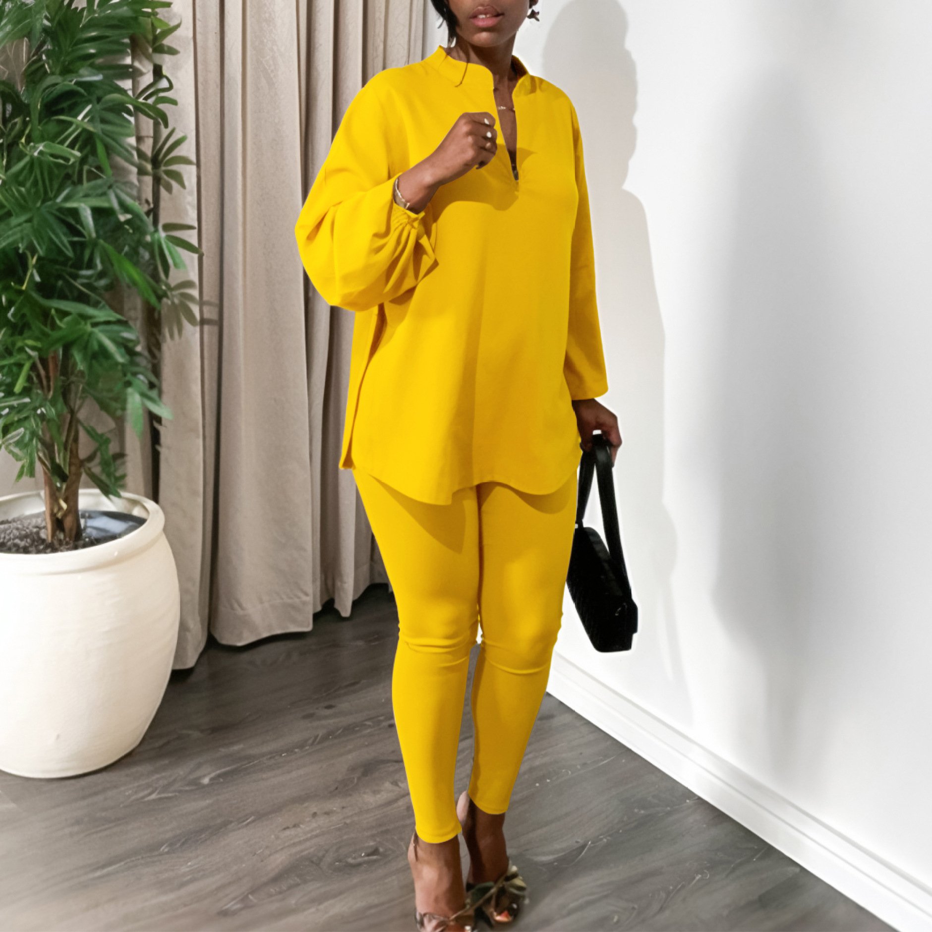 2 Piece Women Set Dashiki African Clothes Long Sleeve Top And Pants Plus Size Party Outfits for Lady Matching Suits Islam Cloth x9D4#