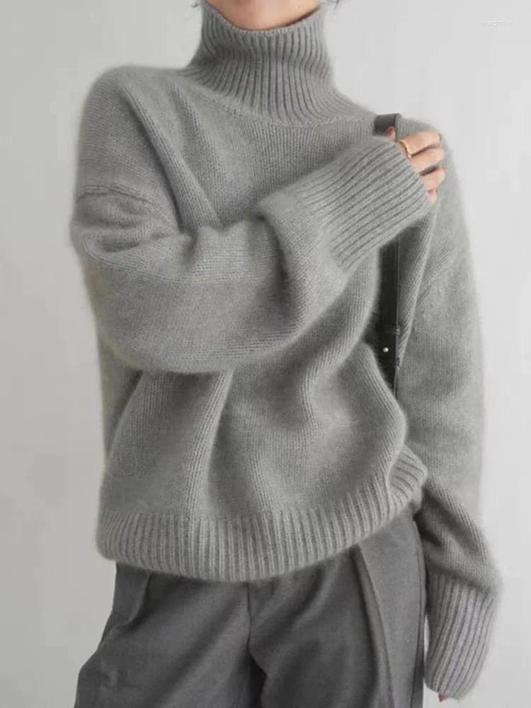 Women's Sweaters Turtleneck Pure Cashmere Loose Sweater Thickened Autumn And Winter Wool Jumper Lazy Base