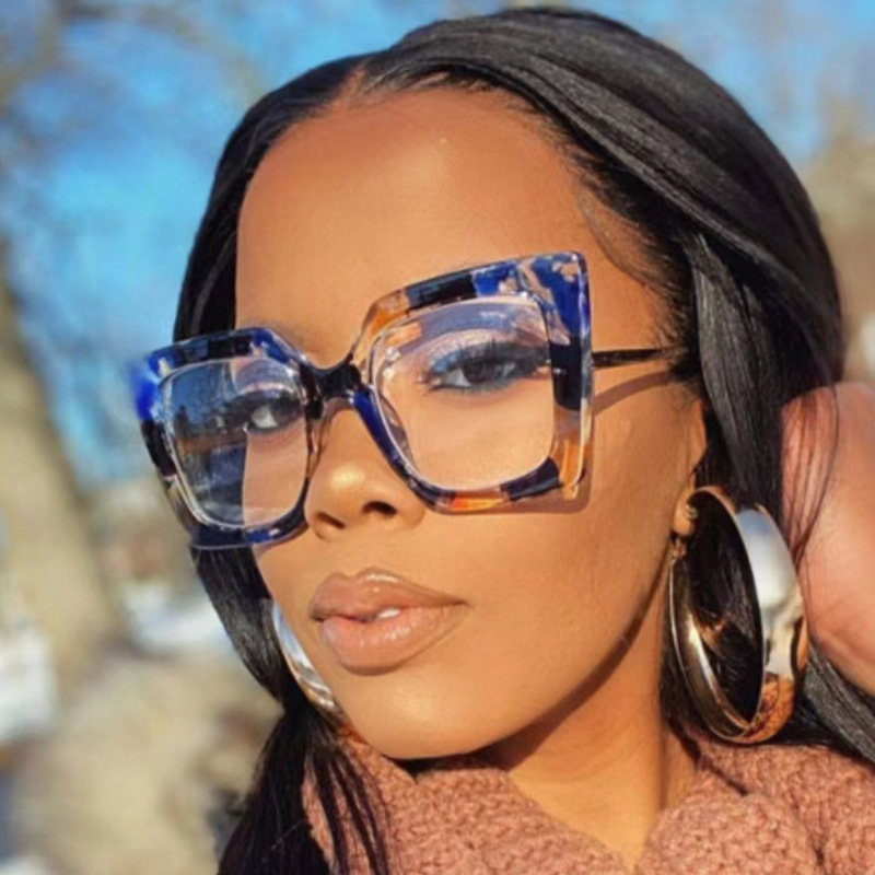 Fashion Oversized Square Women Glasses Frame Clear Lens Eyewear Retro Anti Blue Light Glasses