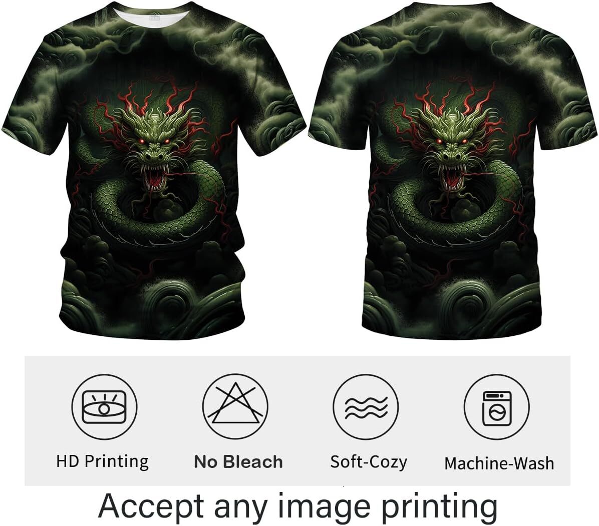 Mens T shirt Mythology Chinese Dragon T-Shirt Funny Anime Graphic tee Casual tops summer clothes Fashionable patterns and cool designs
