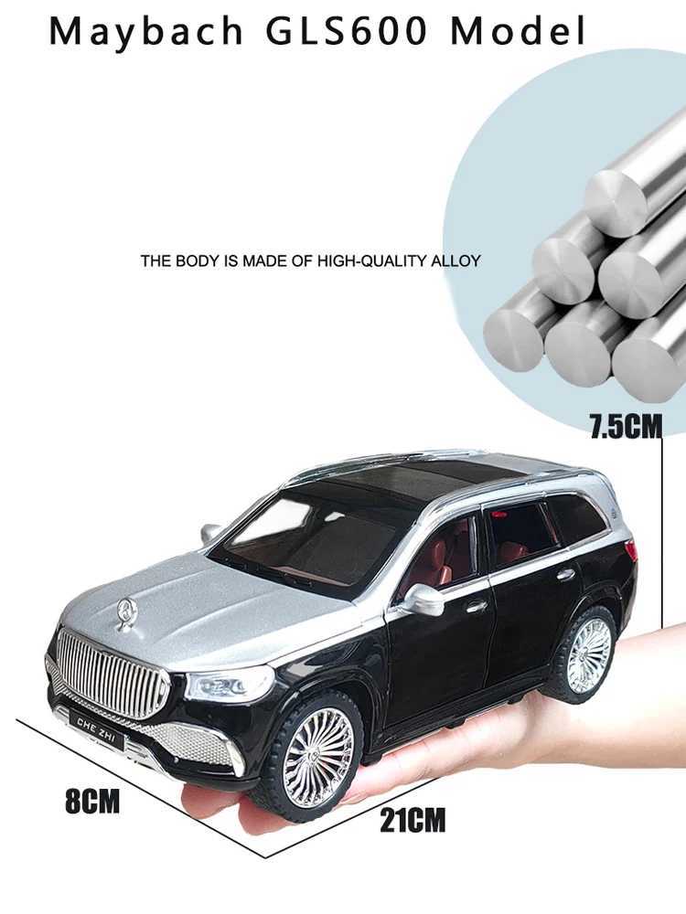 High Quality 1 24 Mercedes Maybach Gls600 alloy car model sound and light pull back toy car SUV off-road vehicle boy series decorative gift T241025