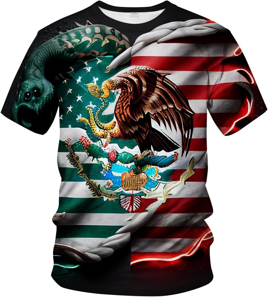 Mens T shirt Star Stripe Flag T-shirt for Men Summer Tops Patriot Theme Shirt Eagle Graphic Shirt tee Casual tops summer clothes Trendy patterns