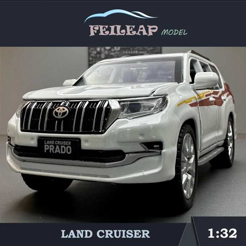 High Quality Allloy Casting 1 32 1/24 Scale Toyota Prado Off road Vehicle Model Sound and Light Simulation Metal Land Cruiser Car Toy Children T241025