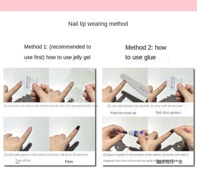 Lovely pink lovely princess detachable hand knitting nail art Y2K vitality girl short false nail powder blusher bow nail patch W250410